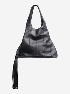 Chanel Black 2002-2003 square stitch hobo bag