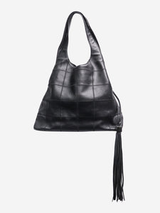 Chanel Black 2002-2003 square stitch hobo bag