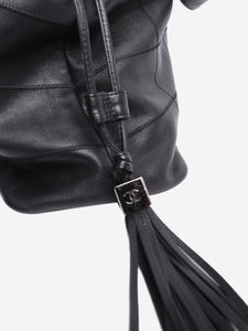 Chanel Black 2002-2003 square stitch hobo bag