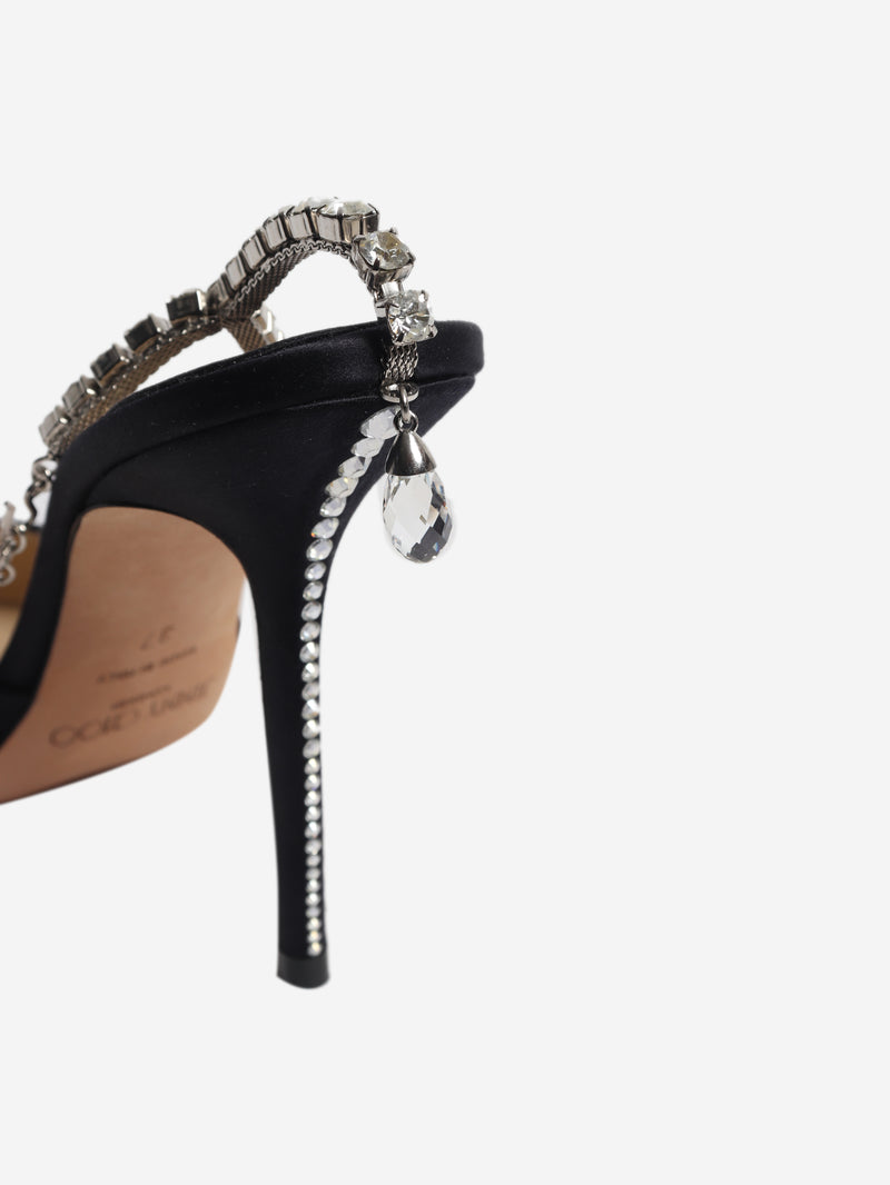 Black rhinestone heels - size EU 37 (UK 4)