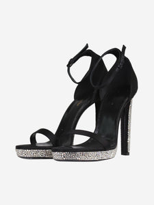 Saint Laurent Black bejewelled sandal heels - size EU 41