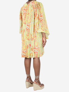 Etro Yellow and red floral printed midi dress - size UK 12