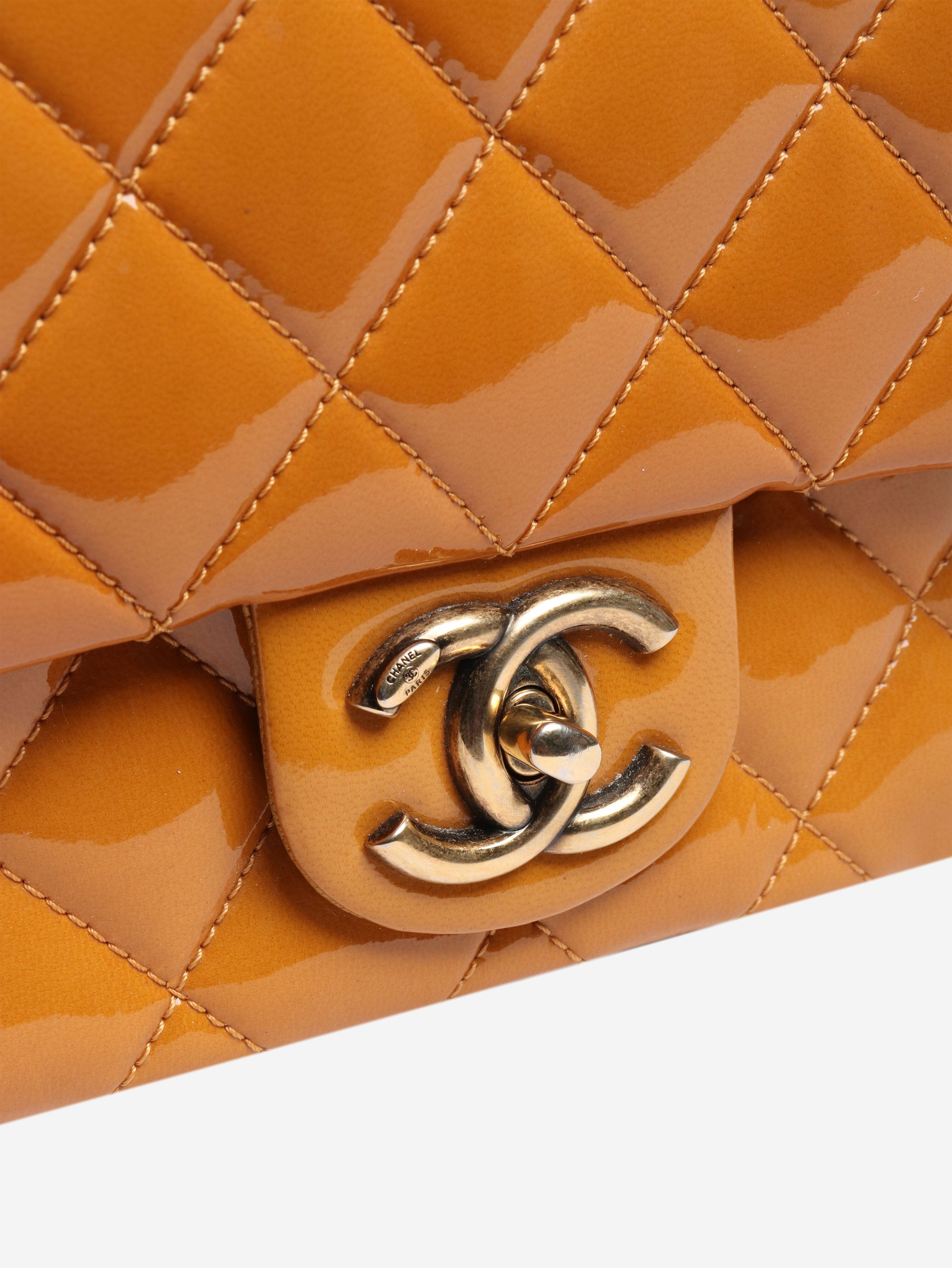 Yellow 2015 patent flap bag Cross-body Bags Chanel 