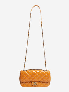 Yellow 2015 patent flap bag Cross-body Bags Chanel 