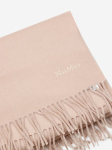 Max Mara Pink cashmere fringed scarf