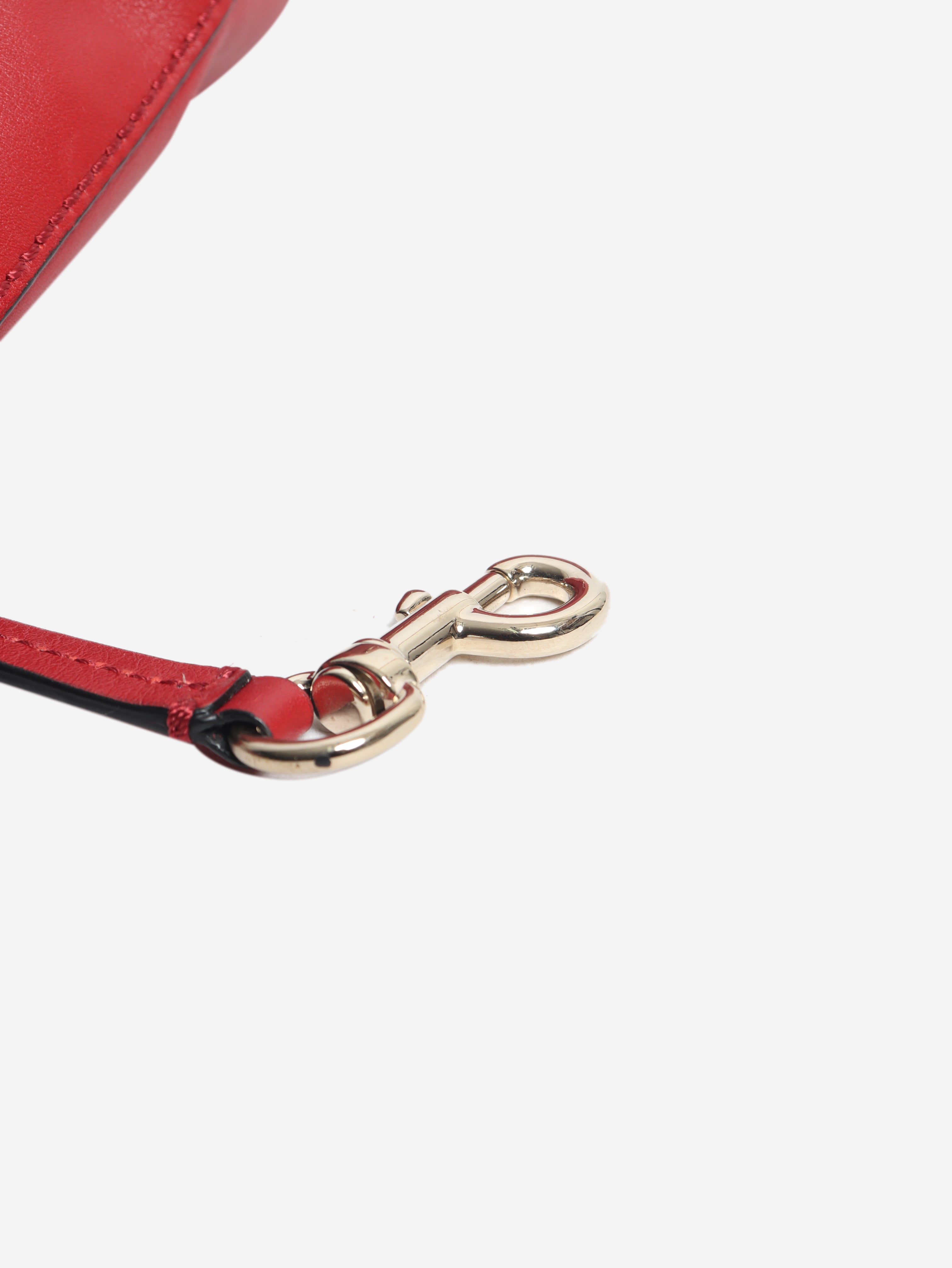 Red Rockstud leather tote bag