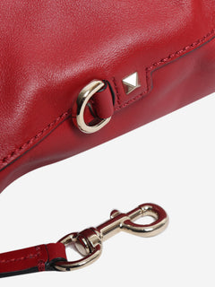 Red Rockstud leather tote bag