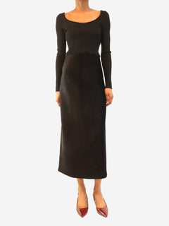 Black fleece midi skirt - size UK 8 Skirts Alaia 