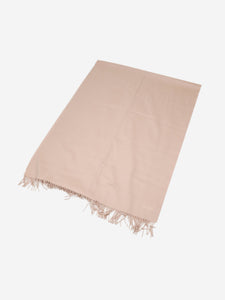 Max Mara Pink cashmere fringed scarf