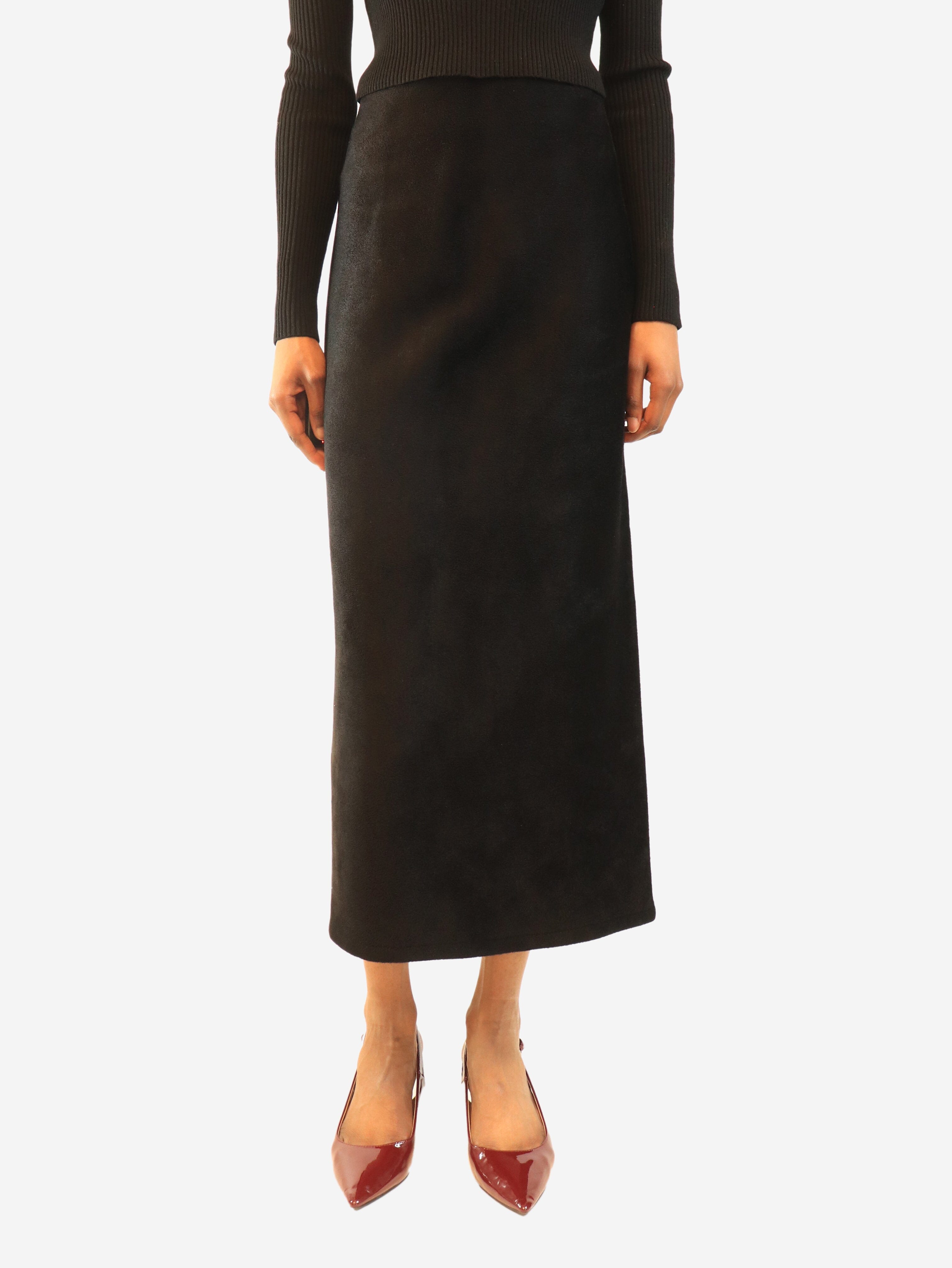 Black fleece midi skirt - size UK 8 Skirts Alaia 