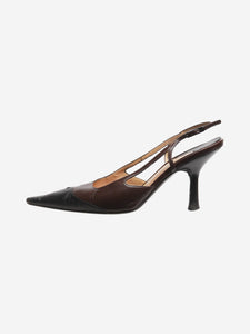 Chanel Brown and black two tone slingback heels - size EU 35.5