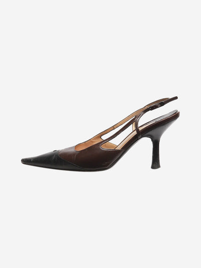 Brown and black two tone slingback heels - size EU 35.5 Heels Chanel 