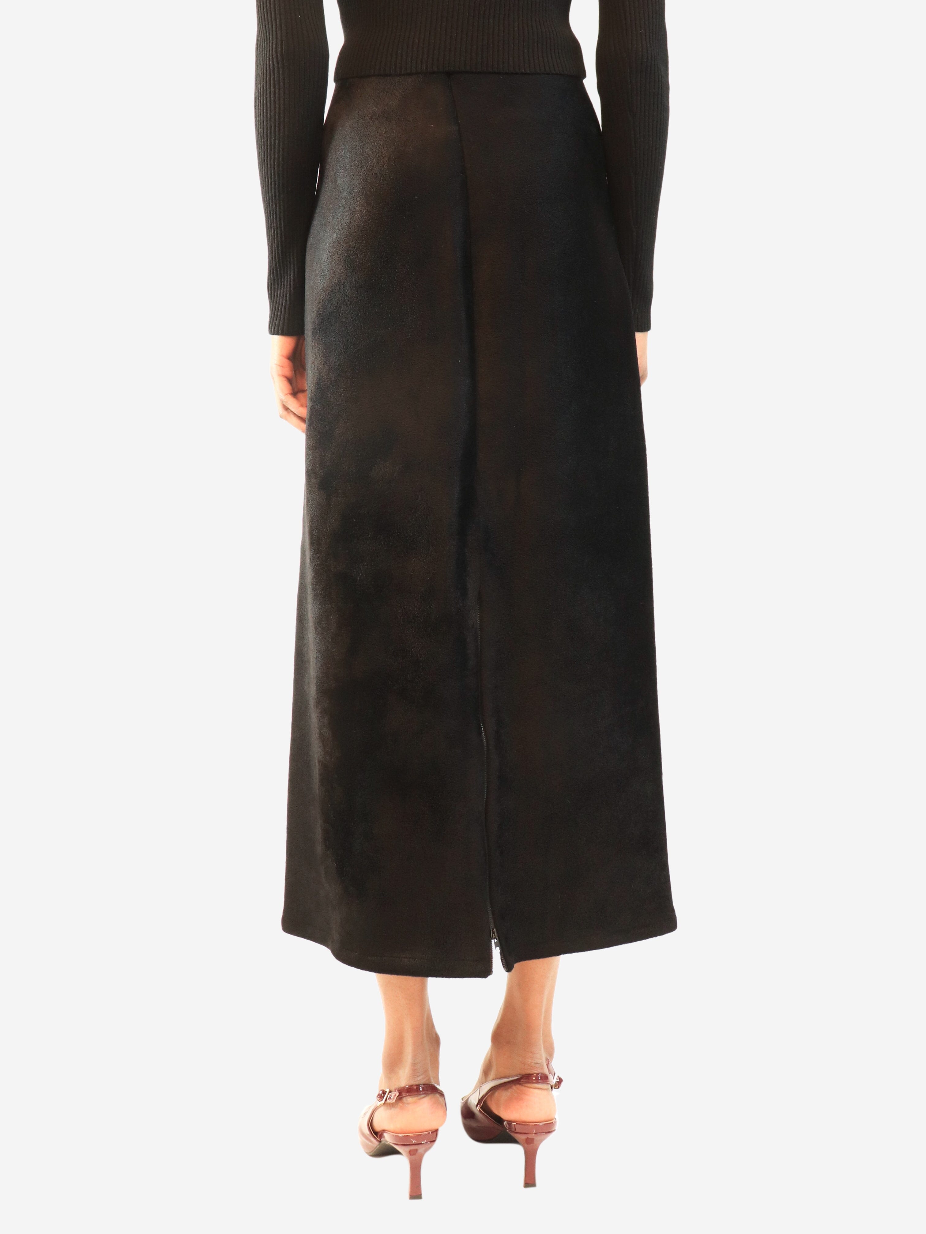Black fleece midi skirt - size UK 8 Skirts Alaia 