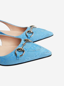 Gucci Blue Horsebit slingback flats - size EU 37