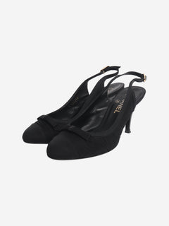 Black gathered slingback heels - size EU 38 Heels Chanel 