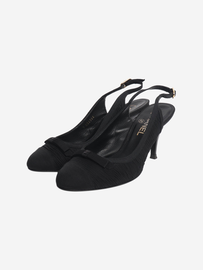 Black gathered slingback heels - size EU 38 Heels Chanel 