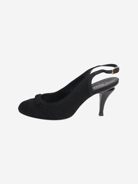 Black gathered slingback heels - size EU 38 product image