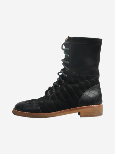 Black suede and leather combat boots - size EU 40 Boots Chanel 