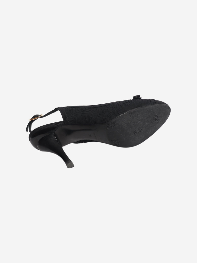 Black gathered slingback heels - size EU 38 Heels Chanel 