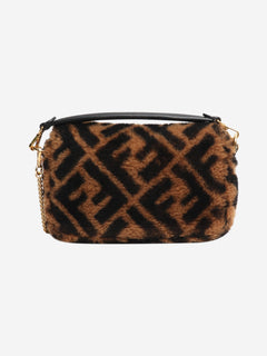 Brown teddy fleece Zucca Baguette bag Cross-body bags Fendi 