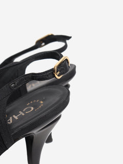 Black gathered slingback heels - size EU 38 Heels Chanel 