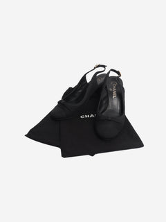 Black gathered slingback heels - size EU 38 Heels Chanel 