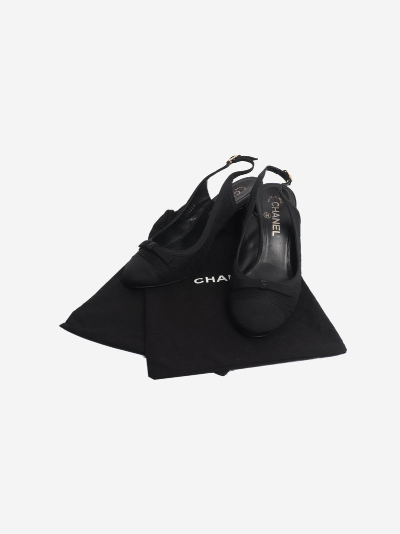 Black gathered slingback heels - size EU 38 Heels Chanel 