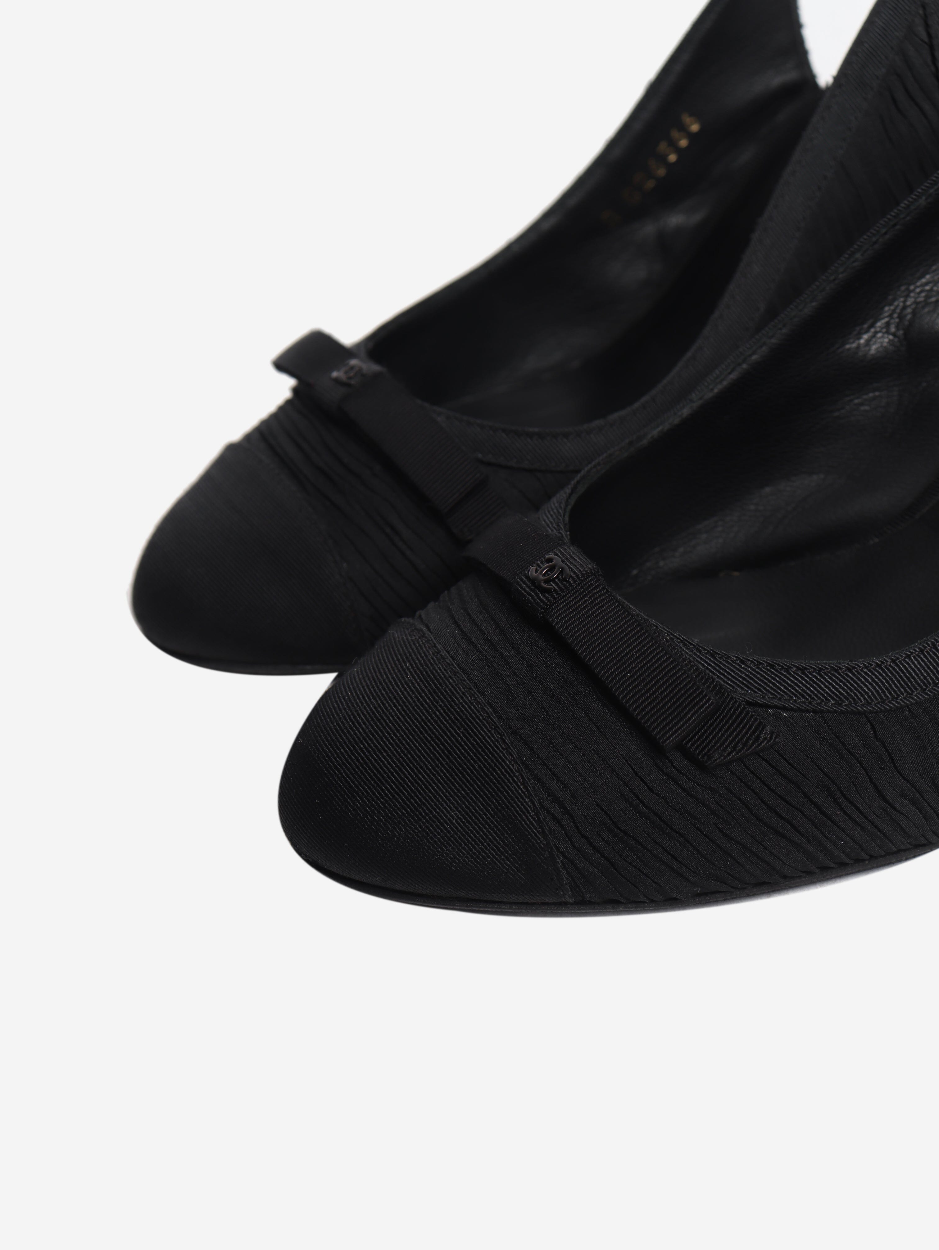 Black gathered slingback heels - size EU 38 Heels Chanel 