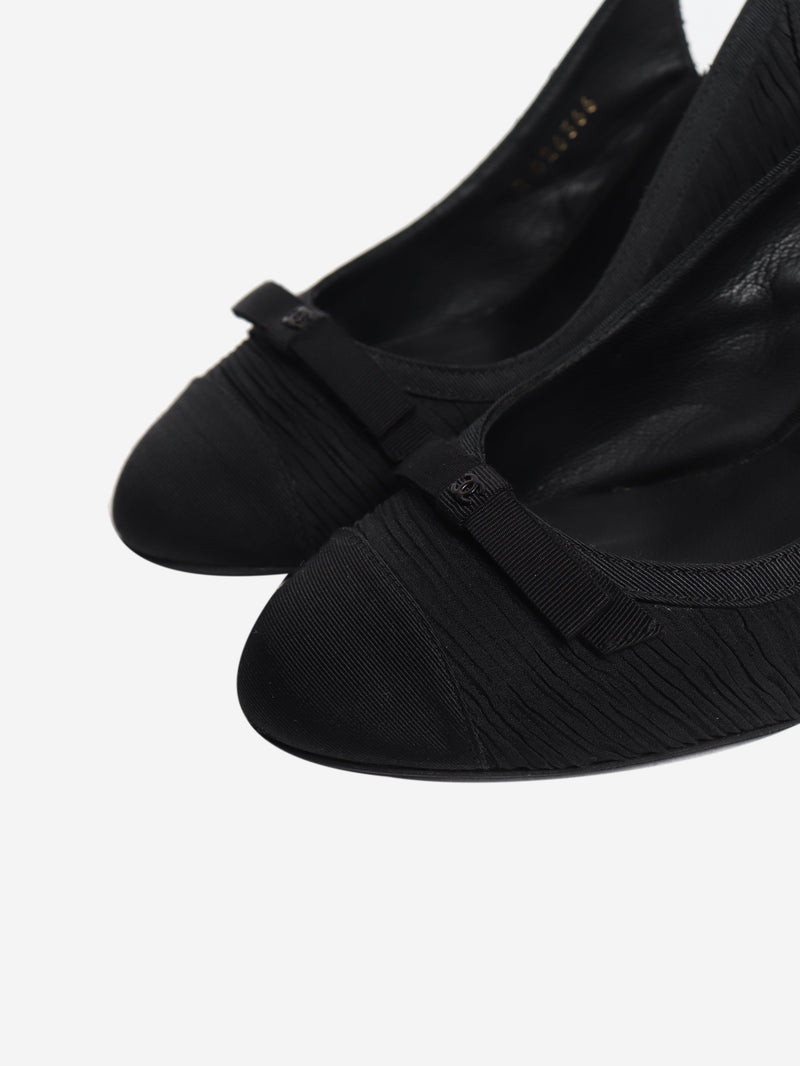 Black gathered slingback heels - size EU 38 Heels Chanel 