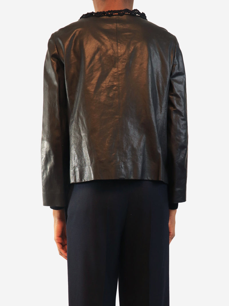 2009 Black lambskin leather jacket - size UK 12 Coats & Jackets Chanel 