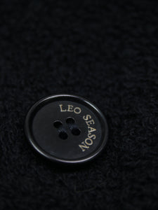 Leo Season Black double-breasted boucle maxi coat - size S