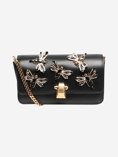 Black dragonfly embellished leather bag Cross-body bags Roberto Cavalli 