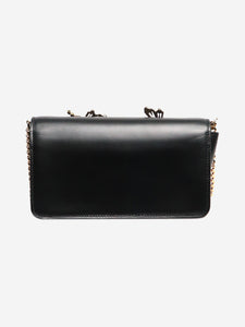 Roberto Cavalli Black dragonfly embellished leather bag