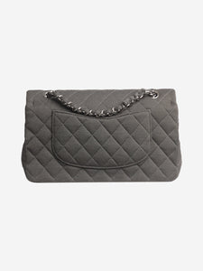 Chanel Grey 2009-2010 medium textile classic double flap shoulder bag