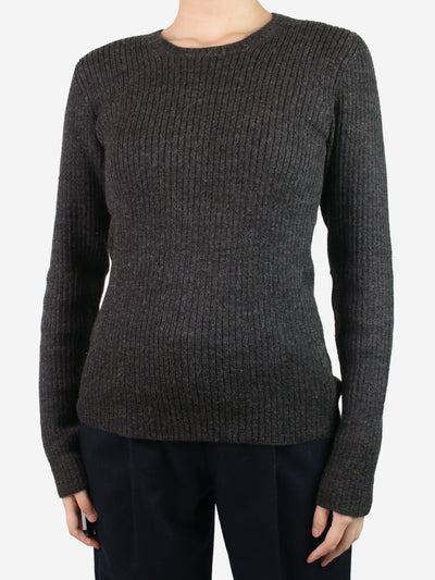 Brown ribbed wool-blend jumper - size UK 12 Knitwear Prada 