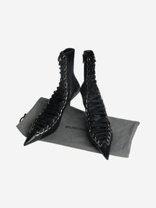 Balenciaga Black lace-up corset booties - size EU 36 (UK 3)