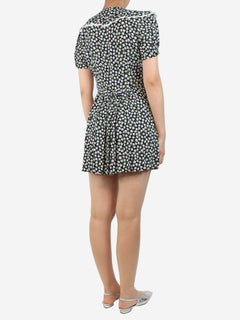 Black floral printed mini dress - size UK 8 Dresses Miu Miu 