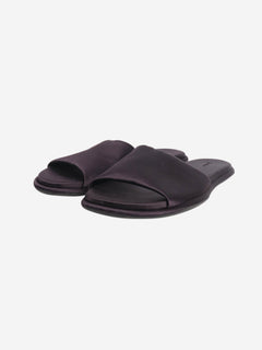Navy Canal satin slides - size EU 40 Flat Sandals The Row 
