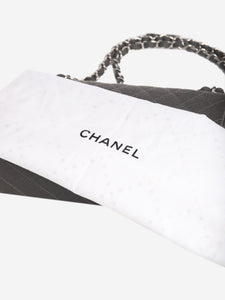 Chanel Grey 2009-2010 medium textile classic double flap shoulder bag