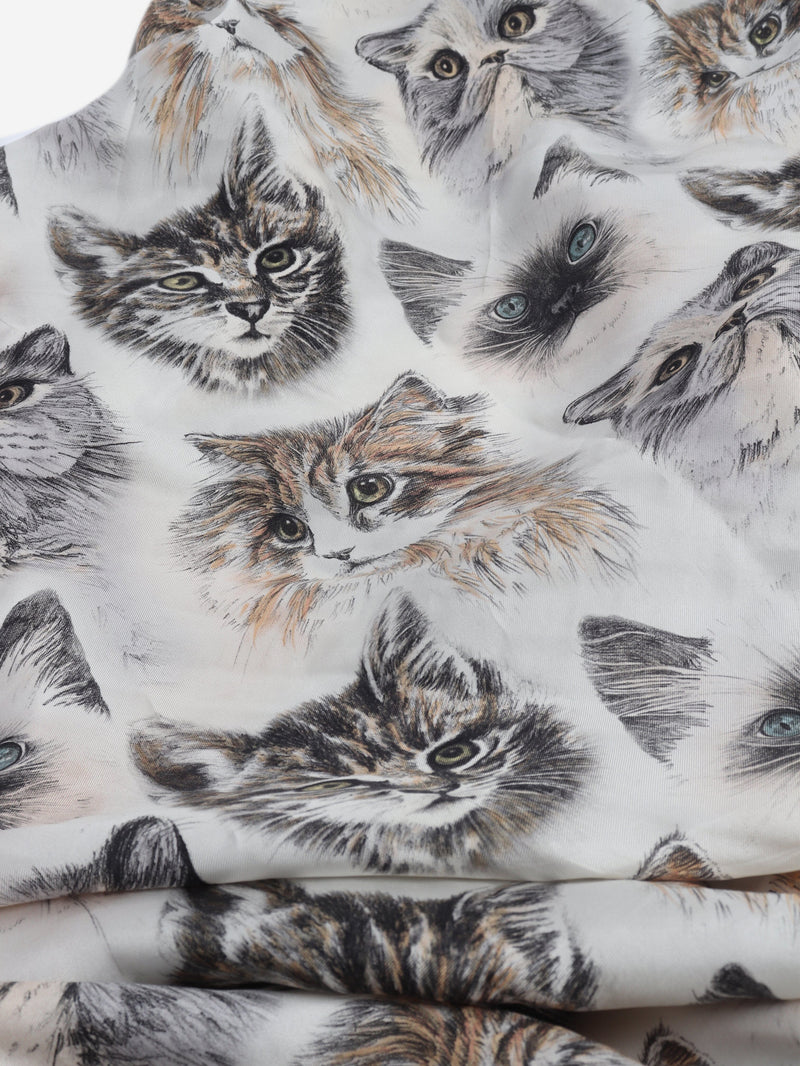 Multicolour silk cat printed scarf Scarves Stella McCartney 