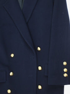 Raey Navy wool double-breasted coat - size