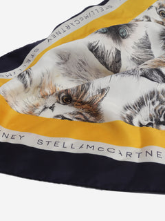 Multicolour silk cat printed scarf Scarves Stella McCartney 