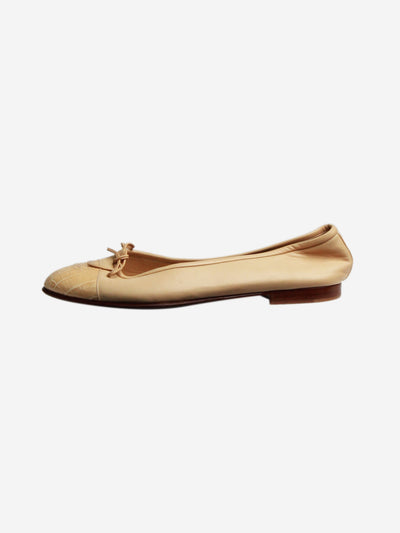 Cream leather ballet flats - size EU 40.5 Flat Shoes Chanel 