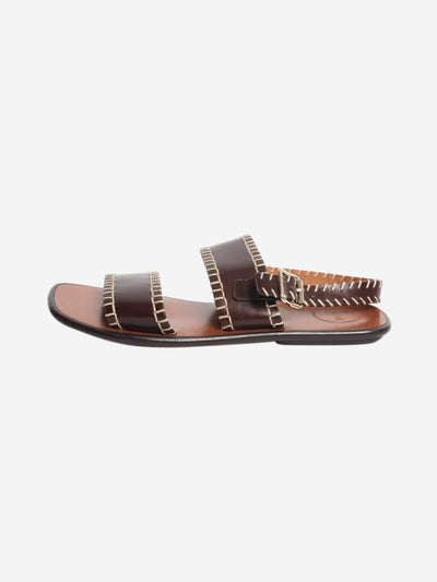 Brown leather flat sandals - size EU 39 Flat Sandals Chloe 