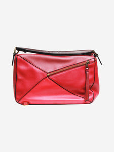 Loewe Red medium tri-colour Puzzle bag