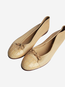 Chanel Cream leather ballet flats - size EU 40.5