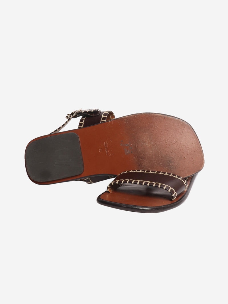 Brown leather flat sandals - size EU 39 Flat Sandals Chloe 