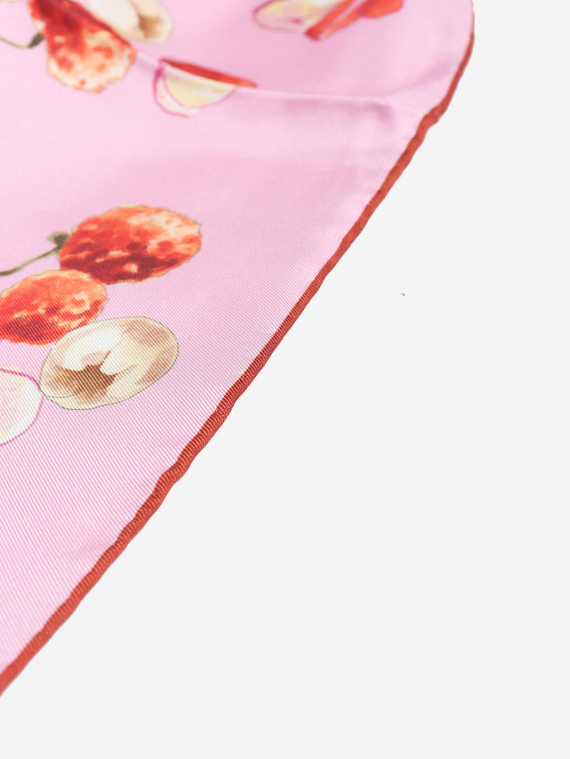 Pink lychee printed silk scarf Scarves Salvatore Ferragamo 