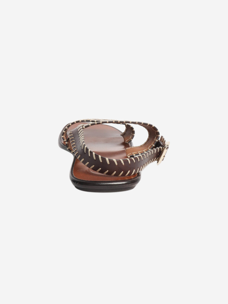Brown leather flat sandals - size EU 39 Flat Sandals Chloe 
