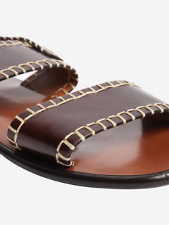 Brown leather flat sandals - size EU 39 Flat Sandals Chloe 
